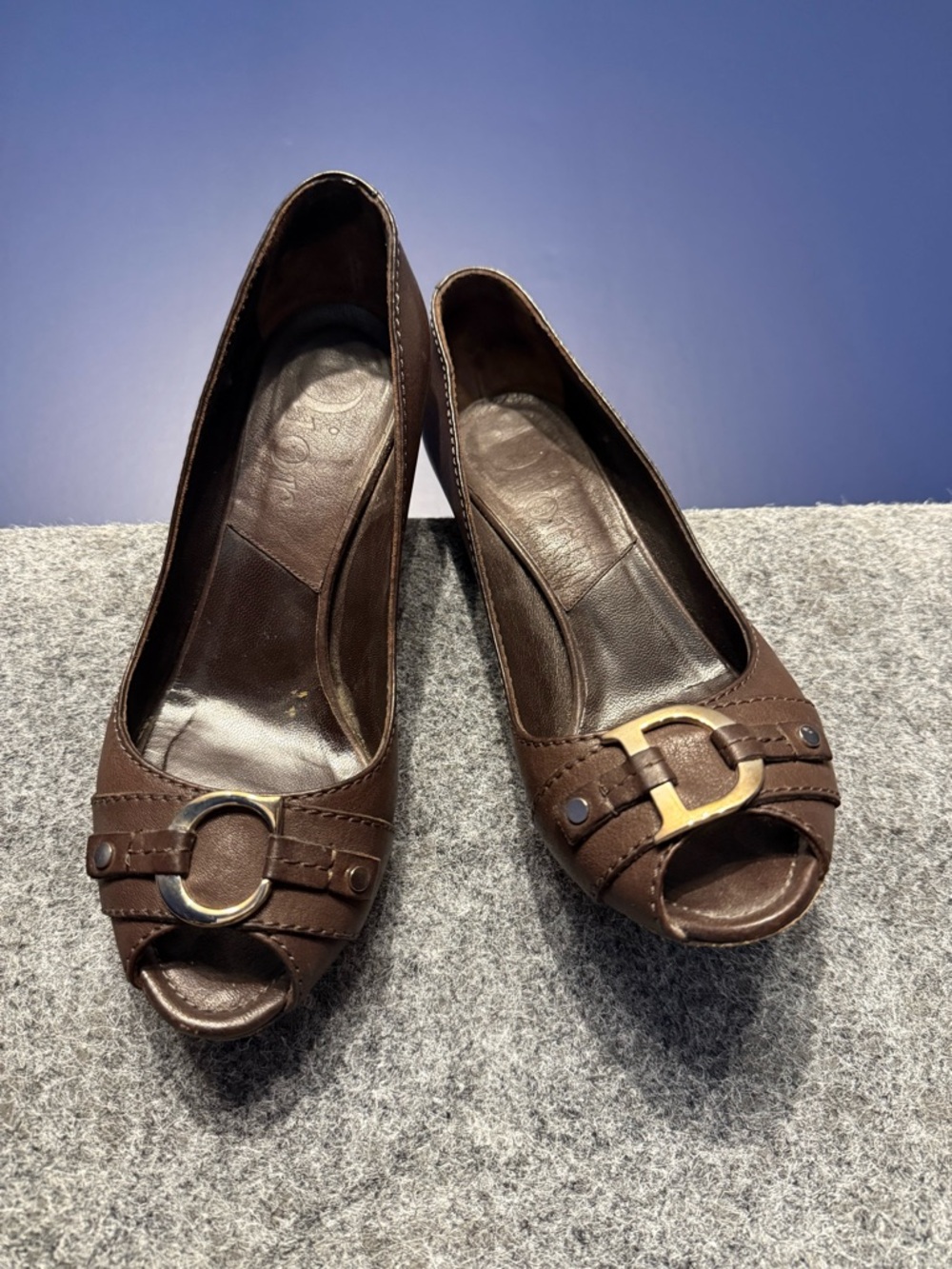 Christian Dior Women’s Brown Leather Buckle Pumps - Picture 7 of 8